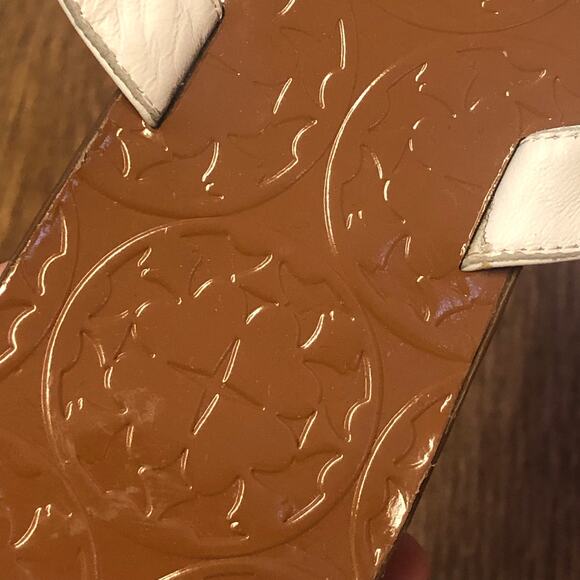 Kate Spade White Charles Vacchetta Leather Slip On Thong Sandals Size 8 - Picture 7 of 12